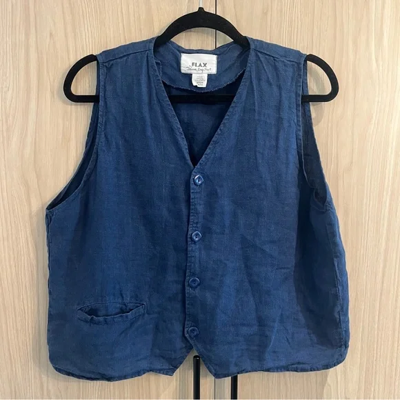 SOLD DO NOT BUY - FLAX LINEN VEST - Picture 1 of 3